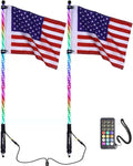 2PCS 3FT RGB LED Whips Light for Off-Road Vehicle ATV UTV Jeep Trucks I457288