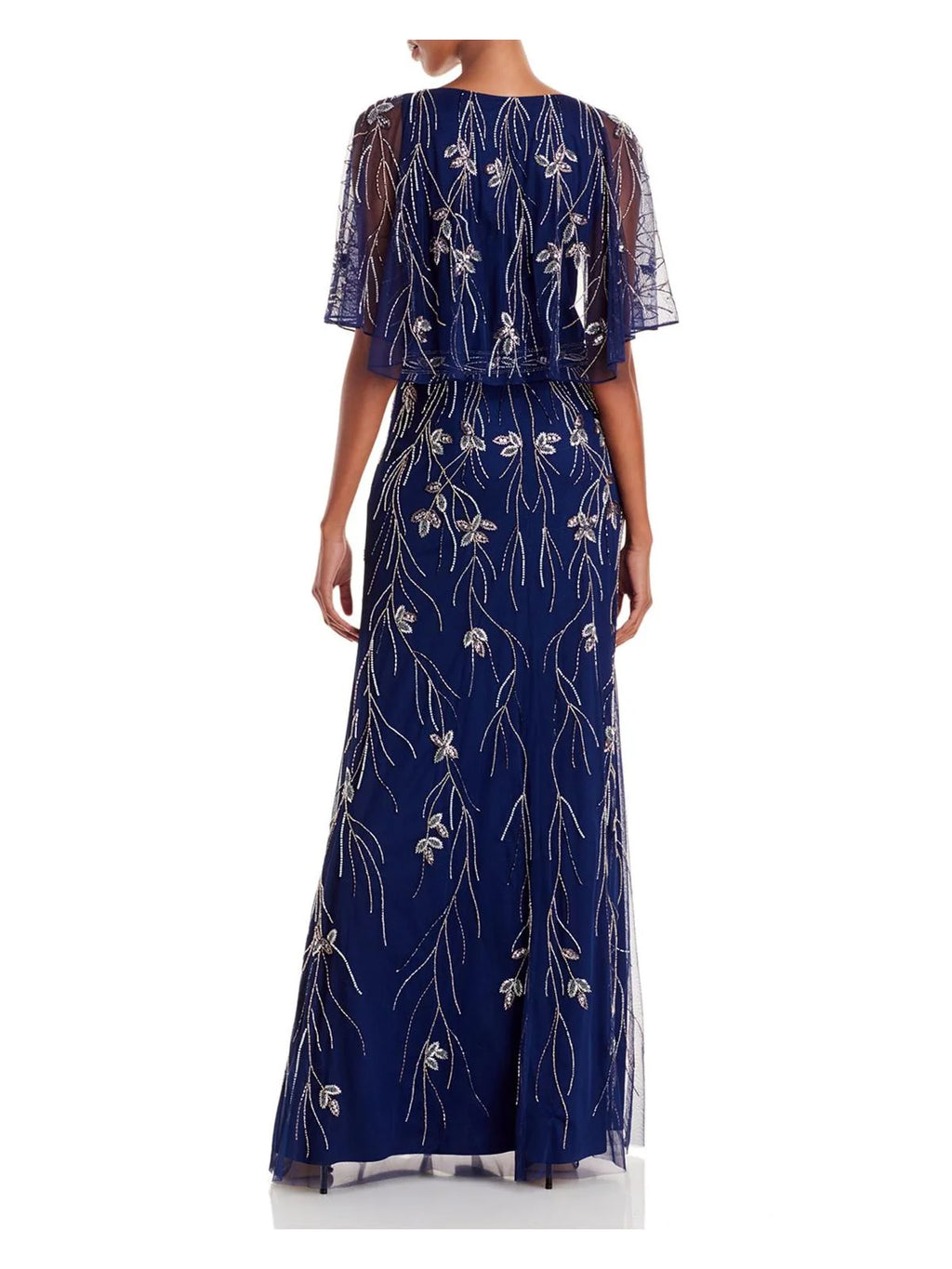 Navy Keyhole Full-Length Sheath Dress A216074