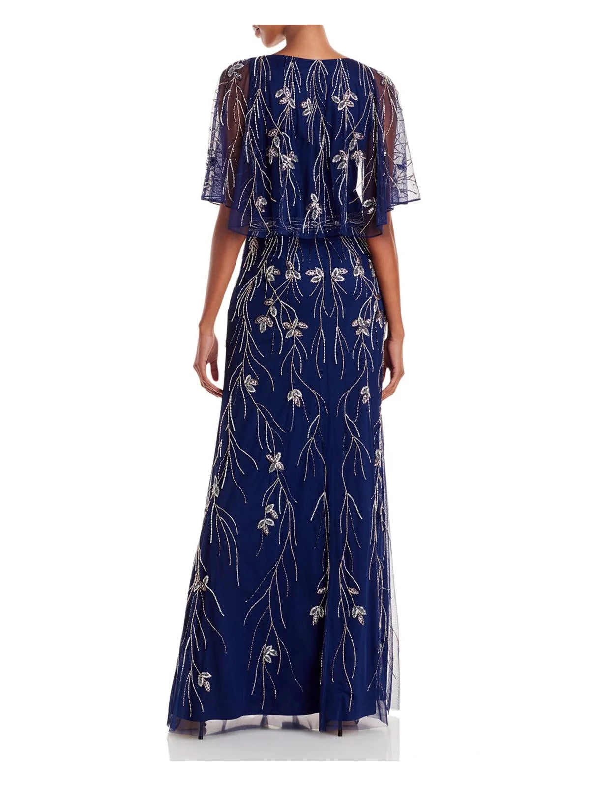 Navy Keyhole Full-Length Sheath Dress A216074