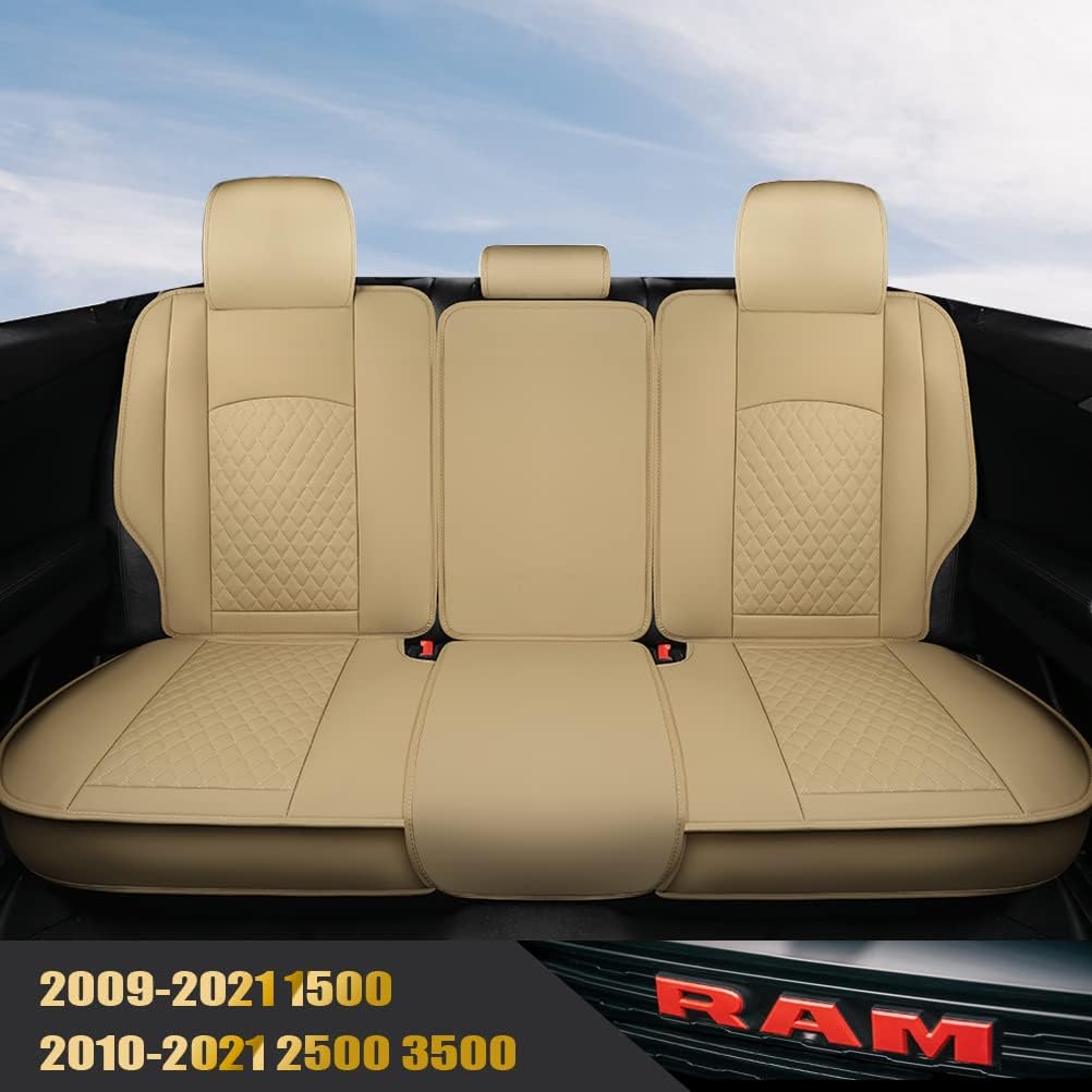 Grey Faux Leather Car Seat Covers for Dodge RAM Pickup Trucks G21719