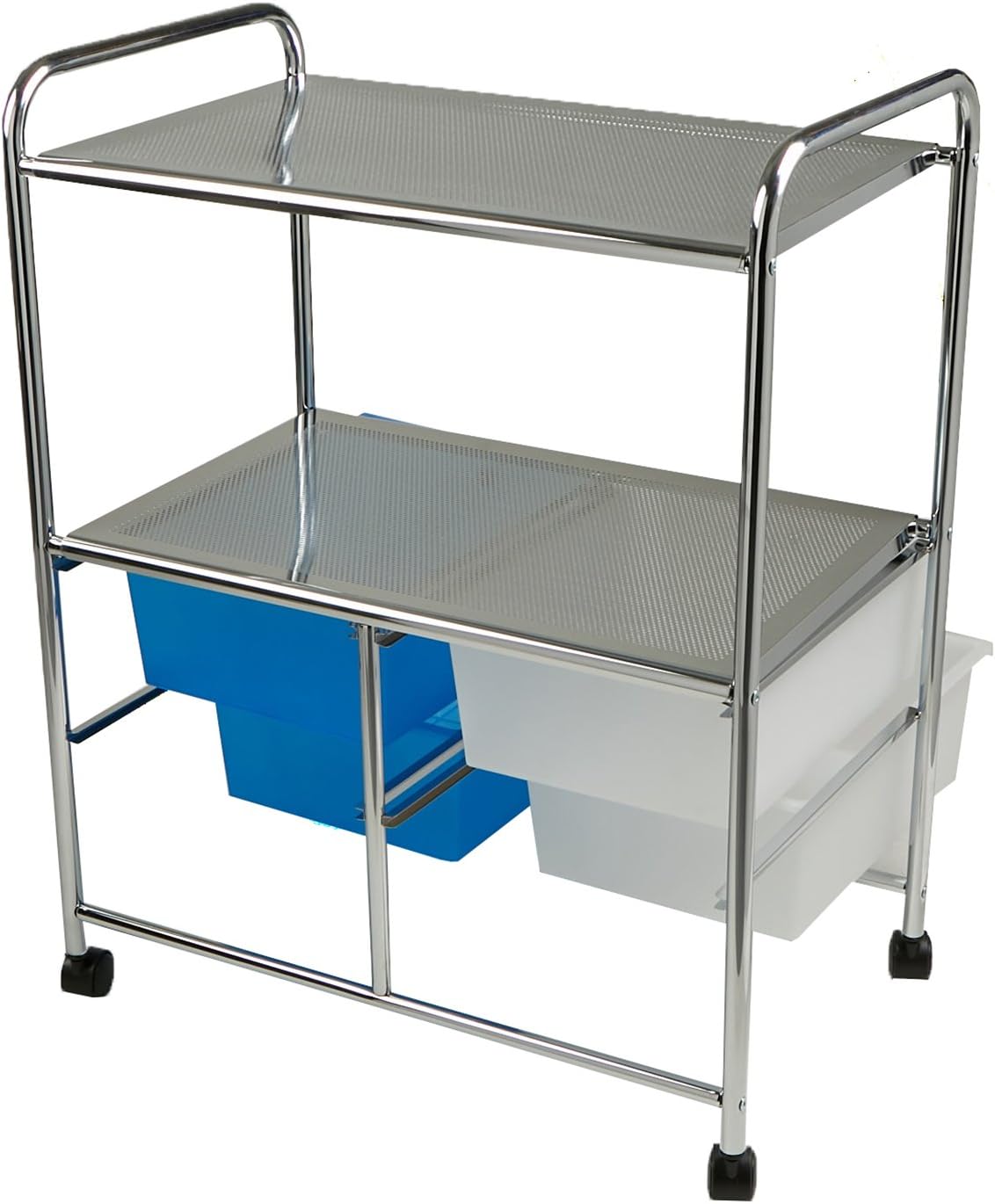 Silver 4 Drawer Rolling Utility Cart F39264