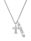 Silvertone Bar Charm Necklace, 23" K8351