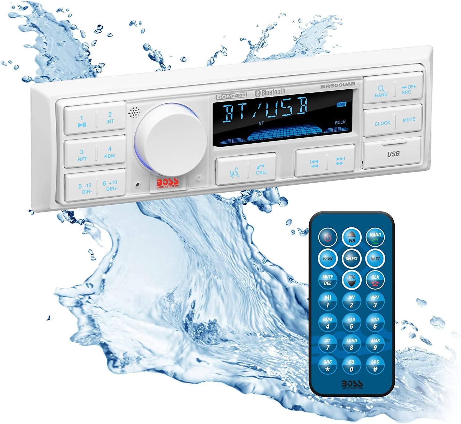 Marine Stereo & Four Speakers Boat Audio Bundle with Bluetooth Q6088