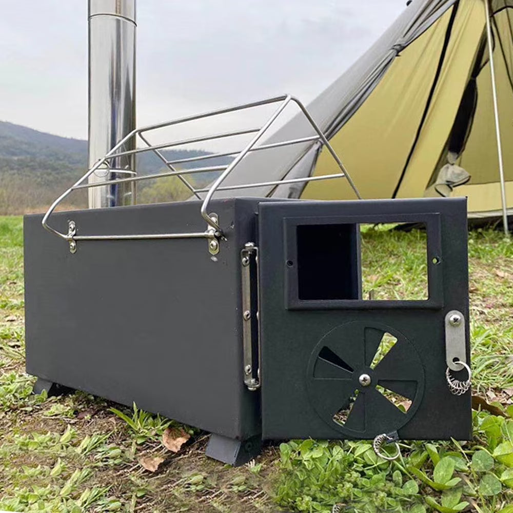 Portable Wood Burning Stove for Outdoor Cooking and Heating J46063