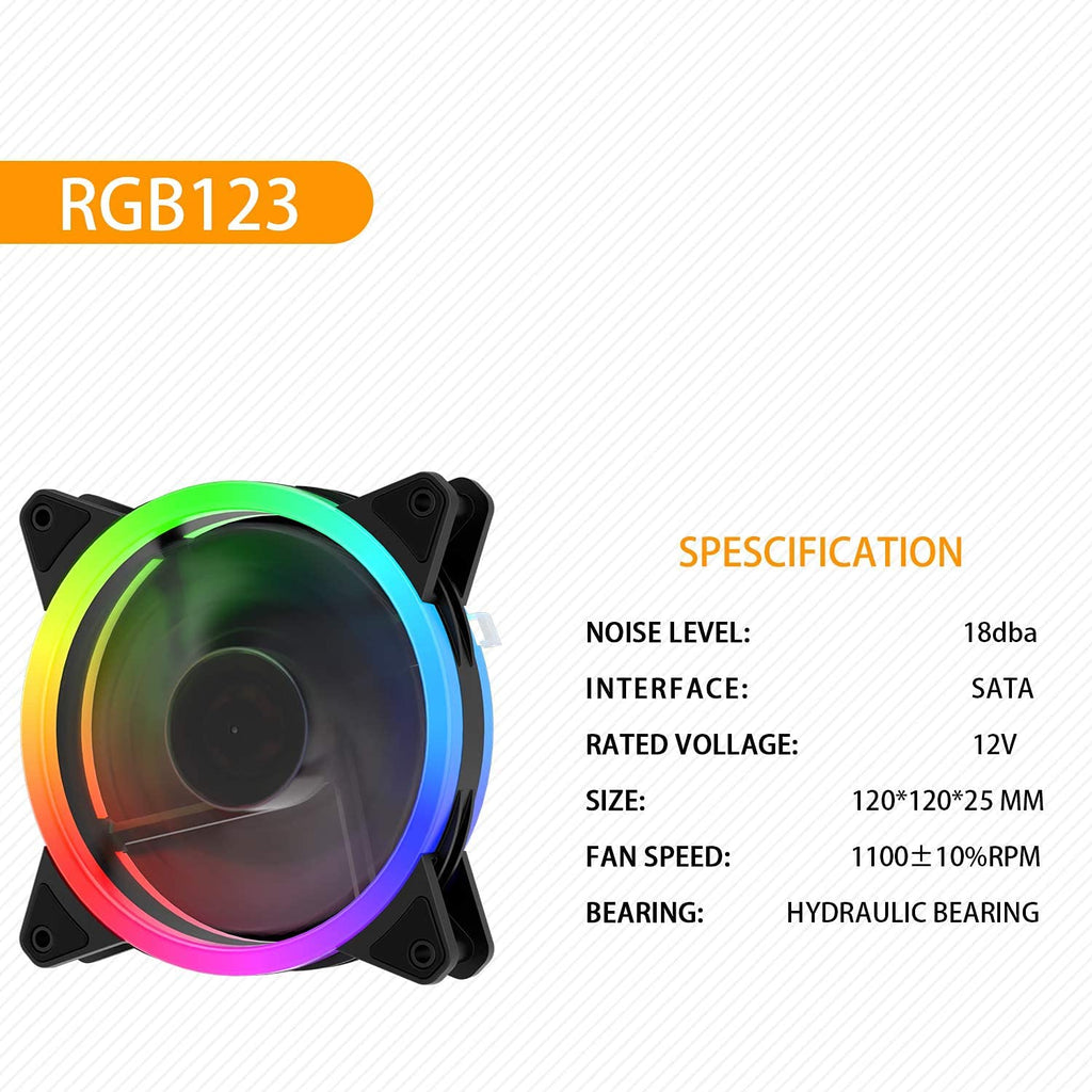 RGB 120mm Computer Case Fan 3-Pack with Controller N440