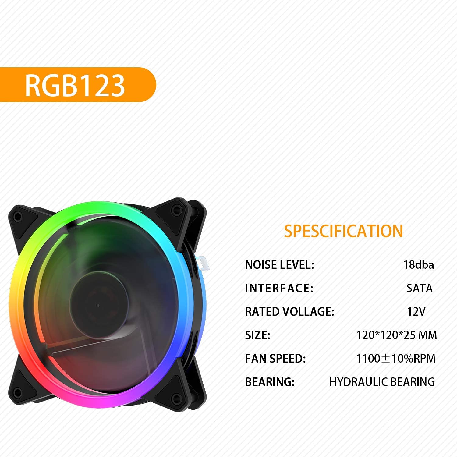 RGB 120mm Computer Case Fan 3-Pack with Controller N440