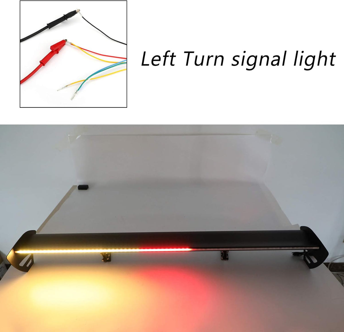 Universal Hatch Adjustable Aluminum Rear Trunk Wing Racing Spoiler With LED P597459