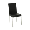 Black and Chrome Vinyl Seat Cushion Dining Chairs (Set of 4) W887