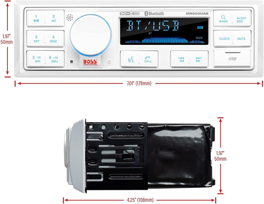 Marine Stereo & Four Speakers Boat Audio Bundle with Bluetooth Q6088