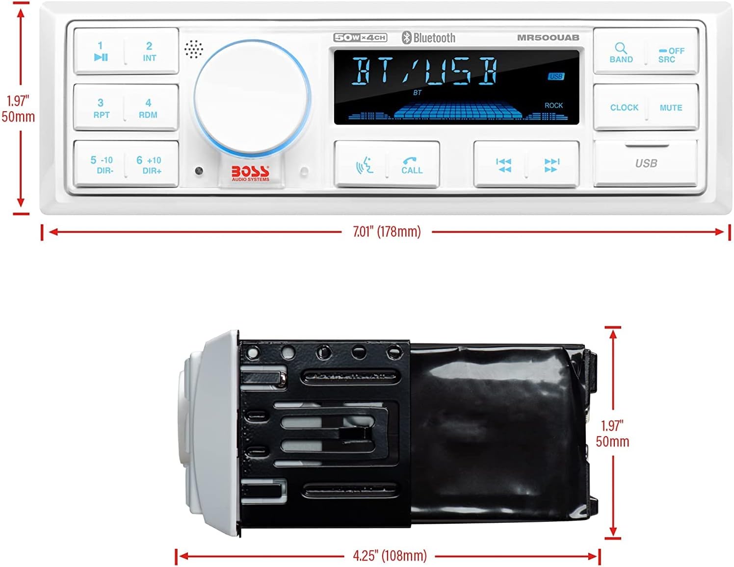 Marine Stereo & Four Speakers Boat Audio Bundle with Bluetooth Q6088