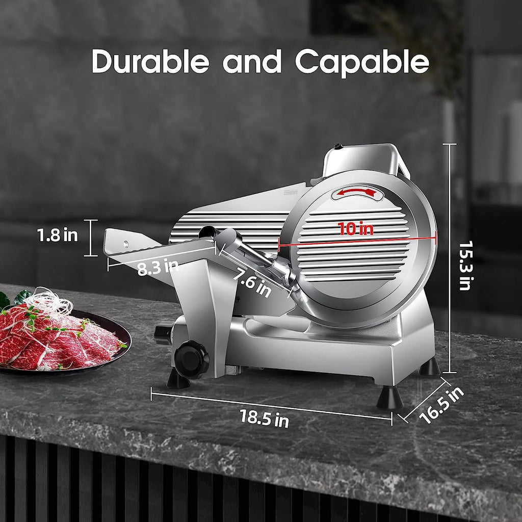 Commercial Meat Slicer 10 inch 240W Chromium-Plated Steel Blade I736