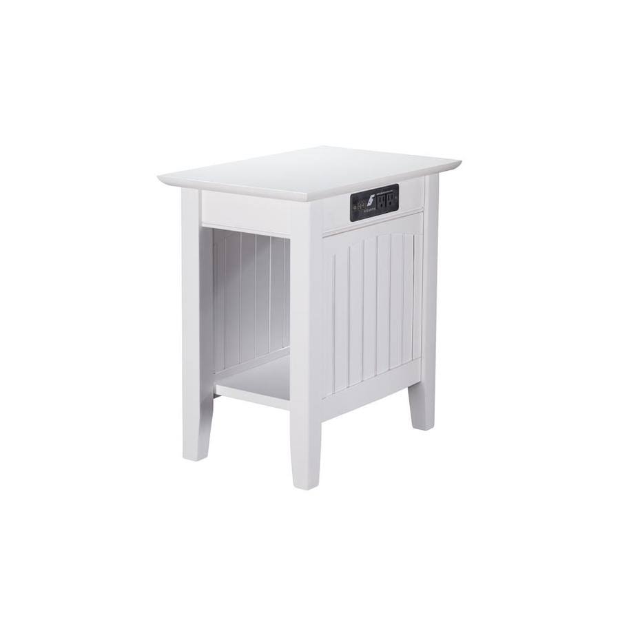 White Wood End Table U4195
