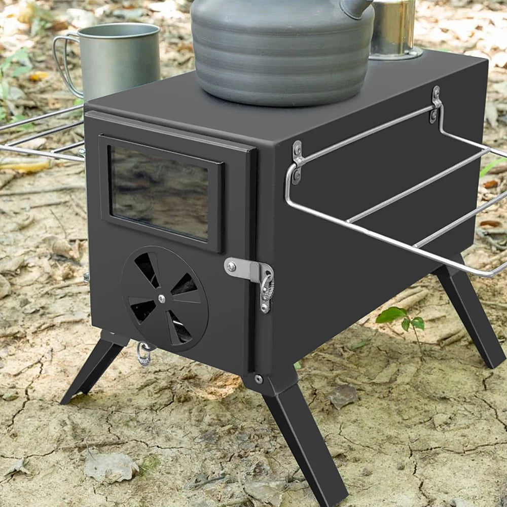 Portable Wood Burning Stove for Outdoor Cooking and Heating J46063