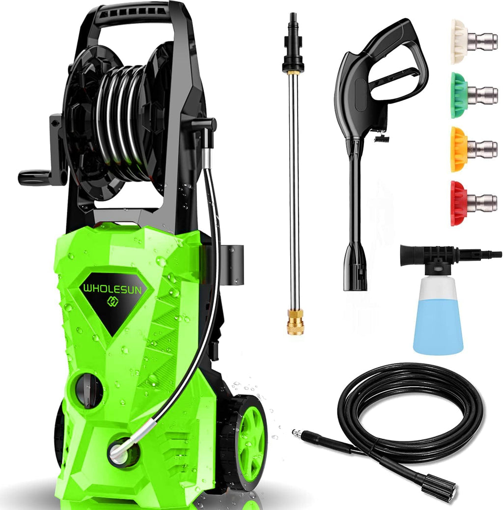 3000PSI Electric Pressure Washer with Hose Reel and Brush Q31441