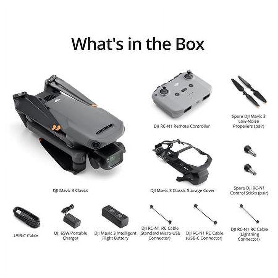 Mavic 3 Classic Drone with RC-N1 Remote Controller Bundle with 128GB microSD Card M69344