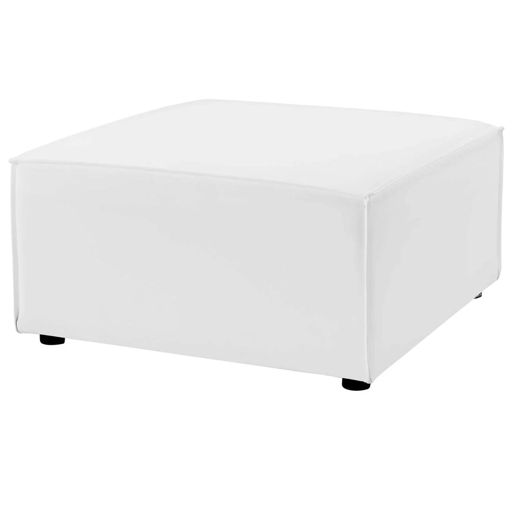 White Fabric Outdoor Loveseat Chaise Sofa R71276