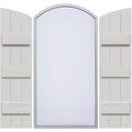 Rustic Faux Wood Shutters with Elliptical Arch Top N9879