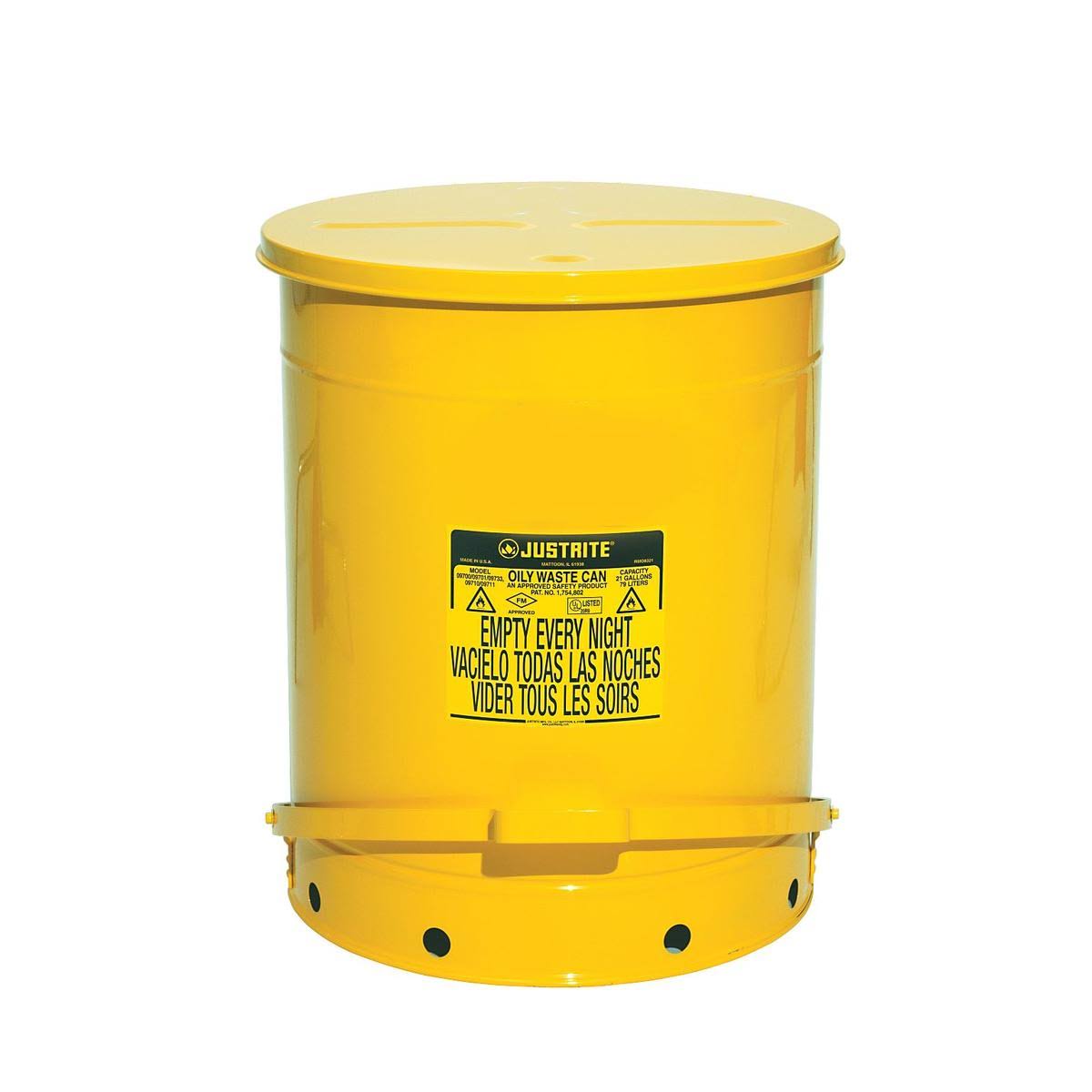 21 Gallon Yellow Oily Waste Can K9468