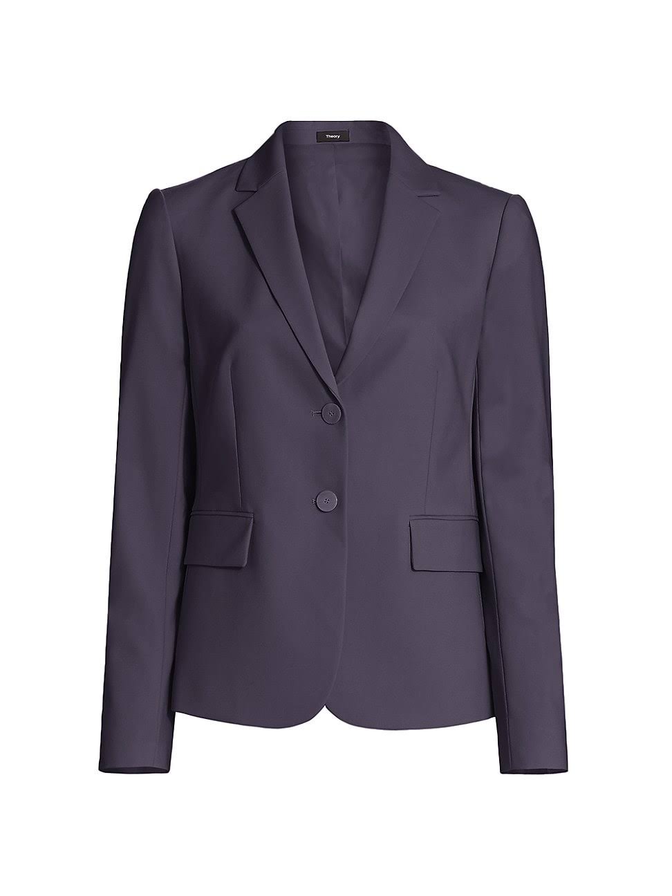 Deep Navy Wool-Blend Blazer Q43802
