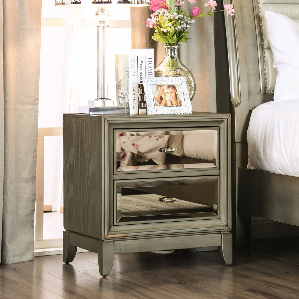 Silver-Tinted Nightstand D18761