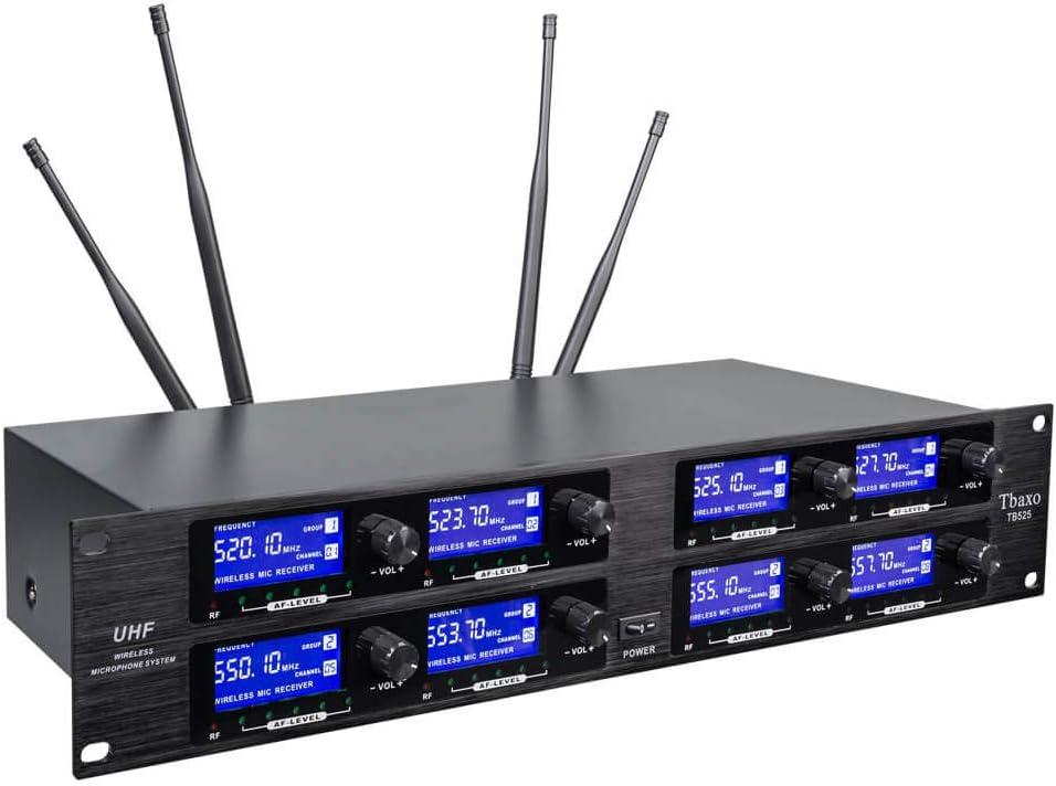 8 Channel UHF Wireless Microphone System Metal Karaoke Mic V916