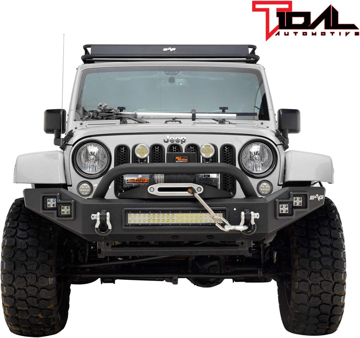 LED Front Bumper with Winch Plate for Wrangler JK Z26475