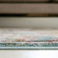 Light Blue/Cream Octagon Rug N2495