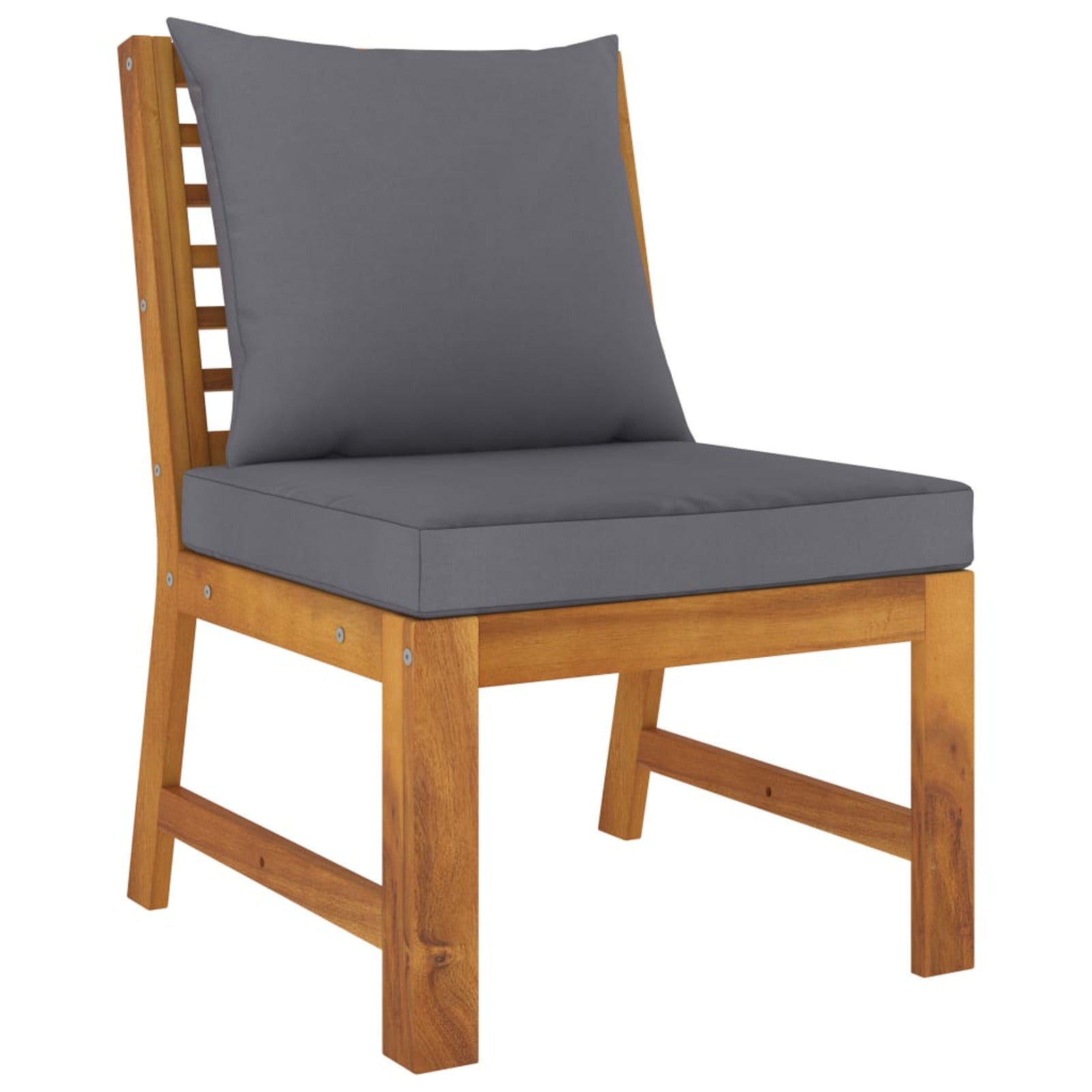 6 Piece Patio Lounge Set with Cushions Acacia Wood Outdoor Sectional Set I7897