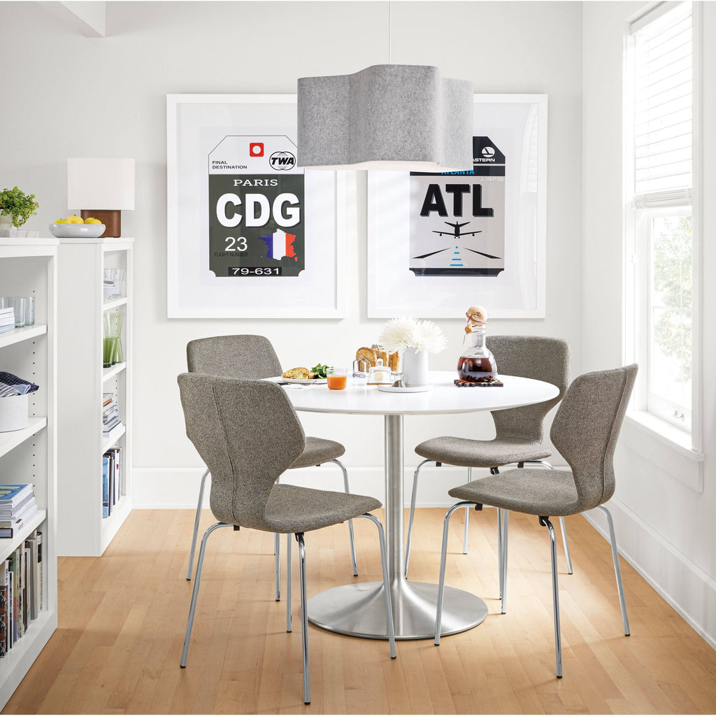 Modern Round Table with Stainless Steel Frame Base P297