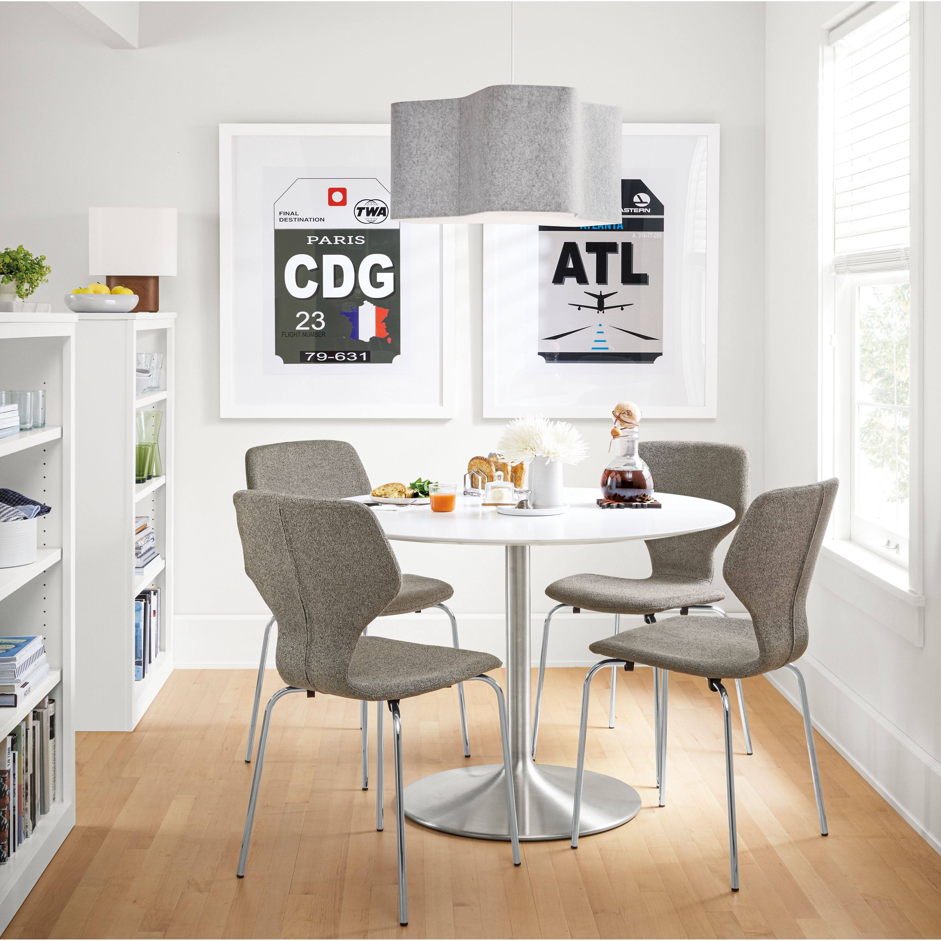 Modern Round Table with Stainless Steel Frame Base P297