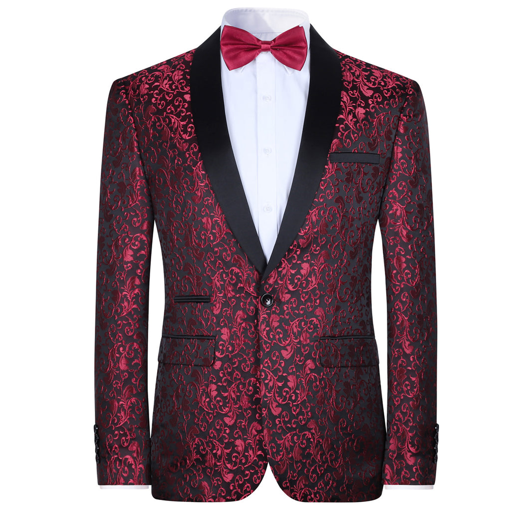 Floral Blazer with Notched Lapel V9322
