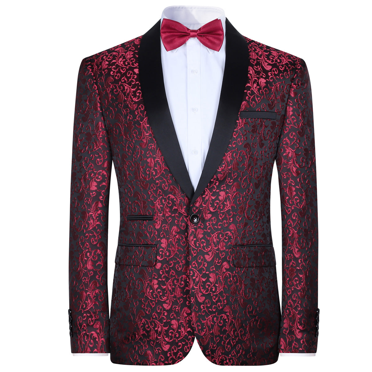 Floral Blazer with Notched Lapel V9322