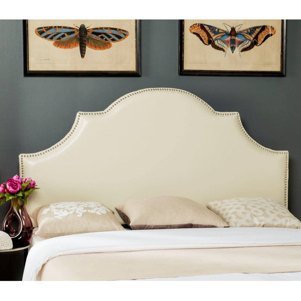 White Leather Full Headboard A1165