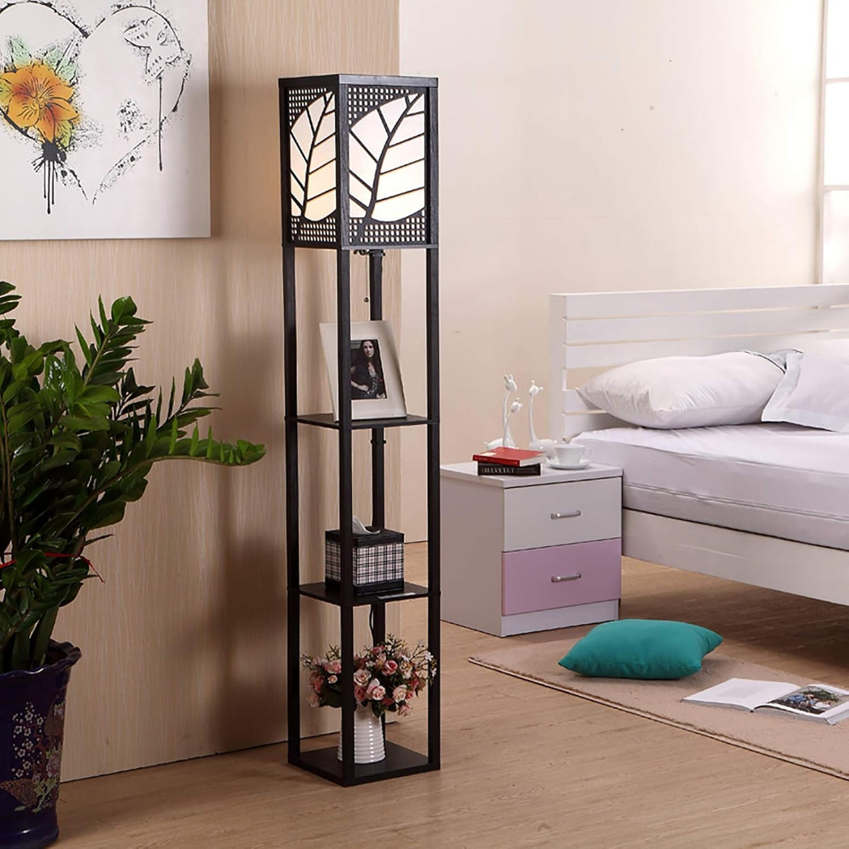 Floor Lamp with Shelf Pull Chain Switch S4839