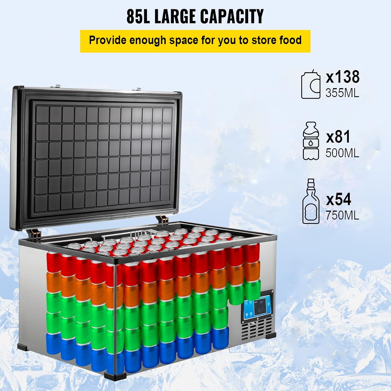 Portable Refrigerator 90 Quart with Compressor, Metal Shell Chest Refrigerator K2935
