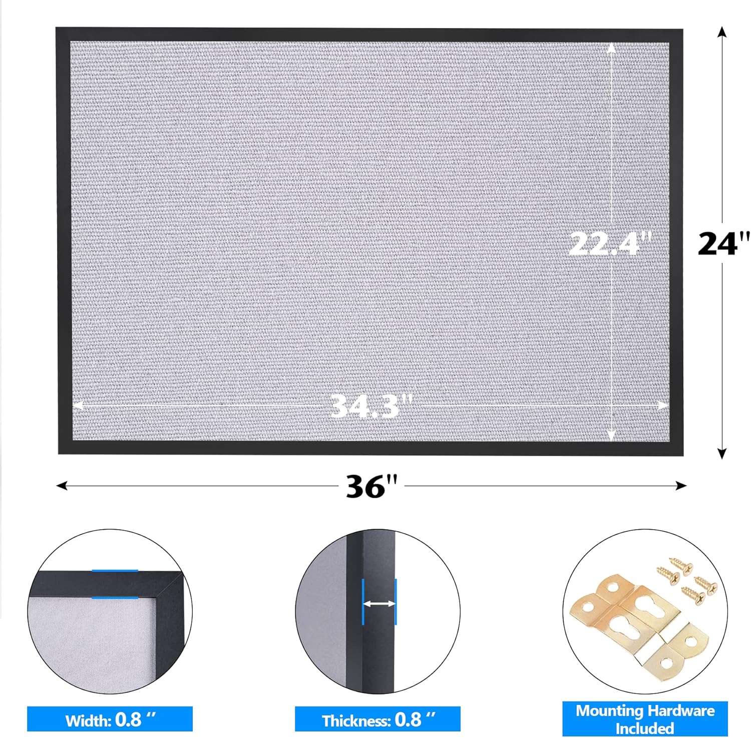 24 x 36 Inch Grey Cork Bulletin Board, Pack of 2 B684520
