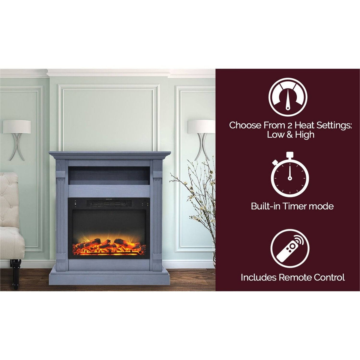 Electric Fireplace and Mantel Z7788