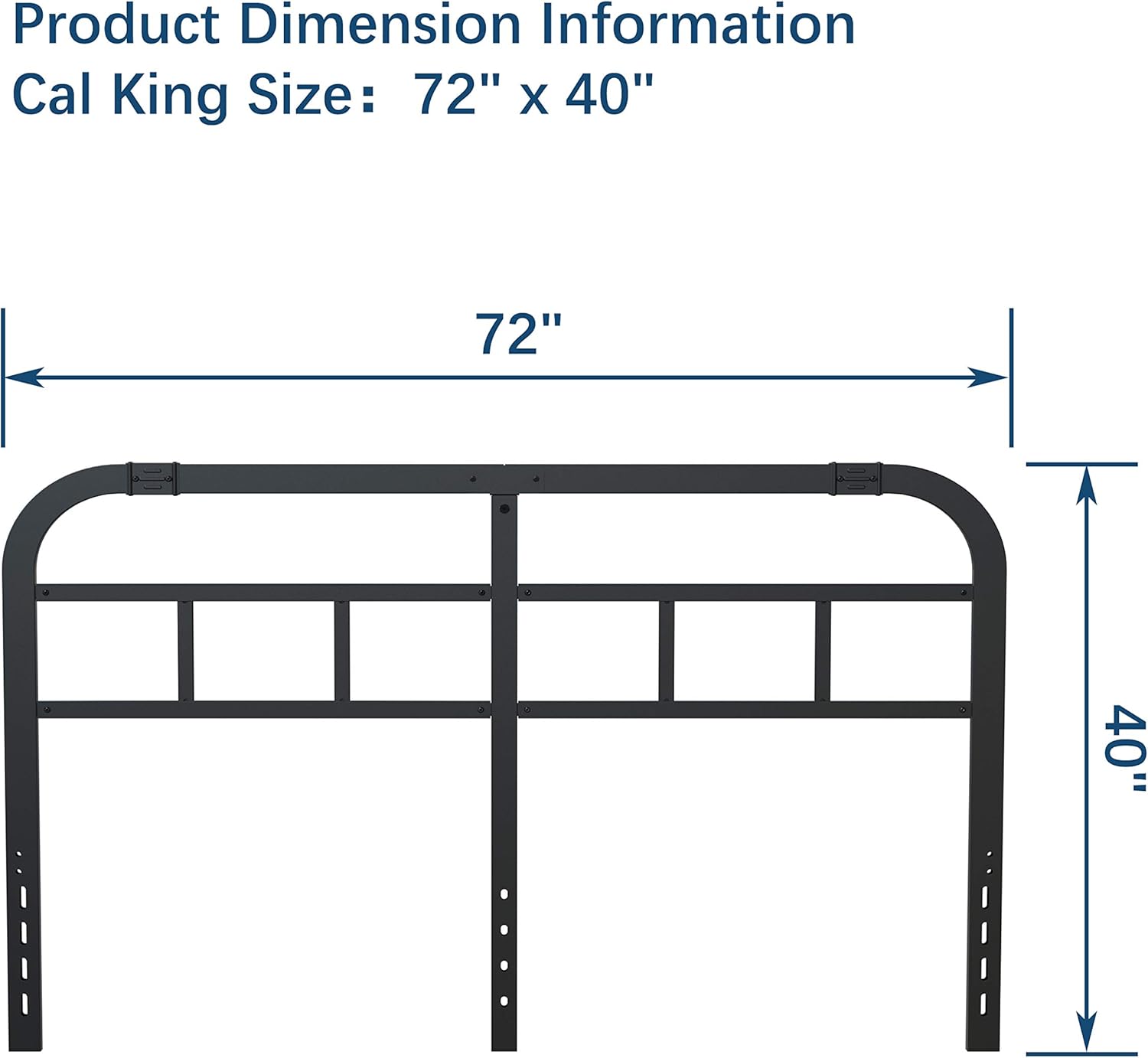 Black Metal Steel California King Bed Headboard Pack of 2 C1138