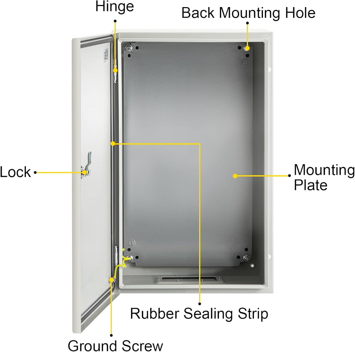 20 x 12 x 10'' NEMA 4X Steel Electrical Box with Mounting Plate E3111