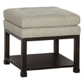 Almond/Charcoal Tufted Square Ottoman with Storage H676031