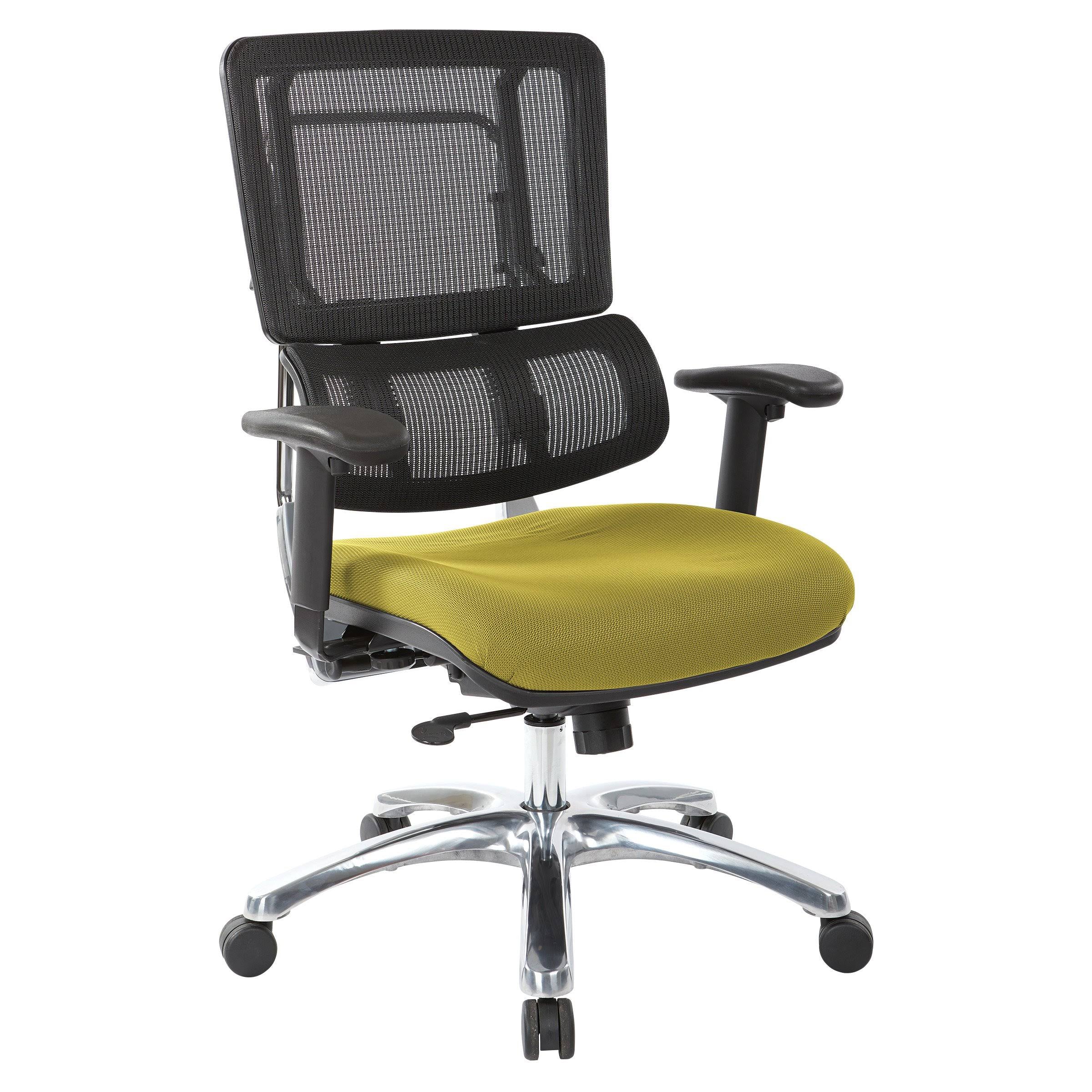 Olive Black Mesh Back Fabric Seat Chrome Base Chair O538061