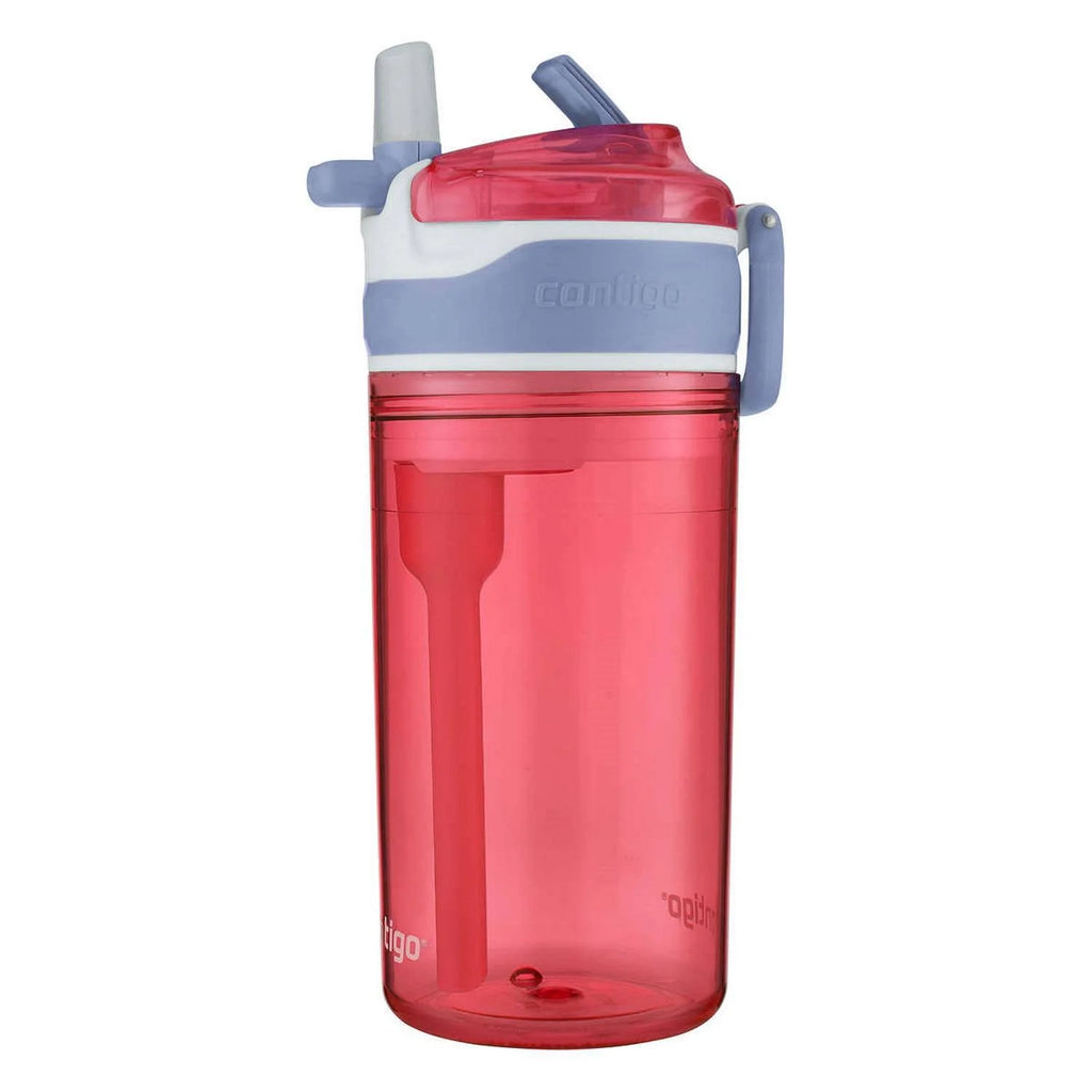 2-in-1 Tumbler with 4oz Snack Holder and 13oz Water Bottle, BPA Free Tritan, Purple & Pink, 2 Pack U796