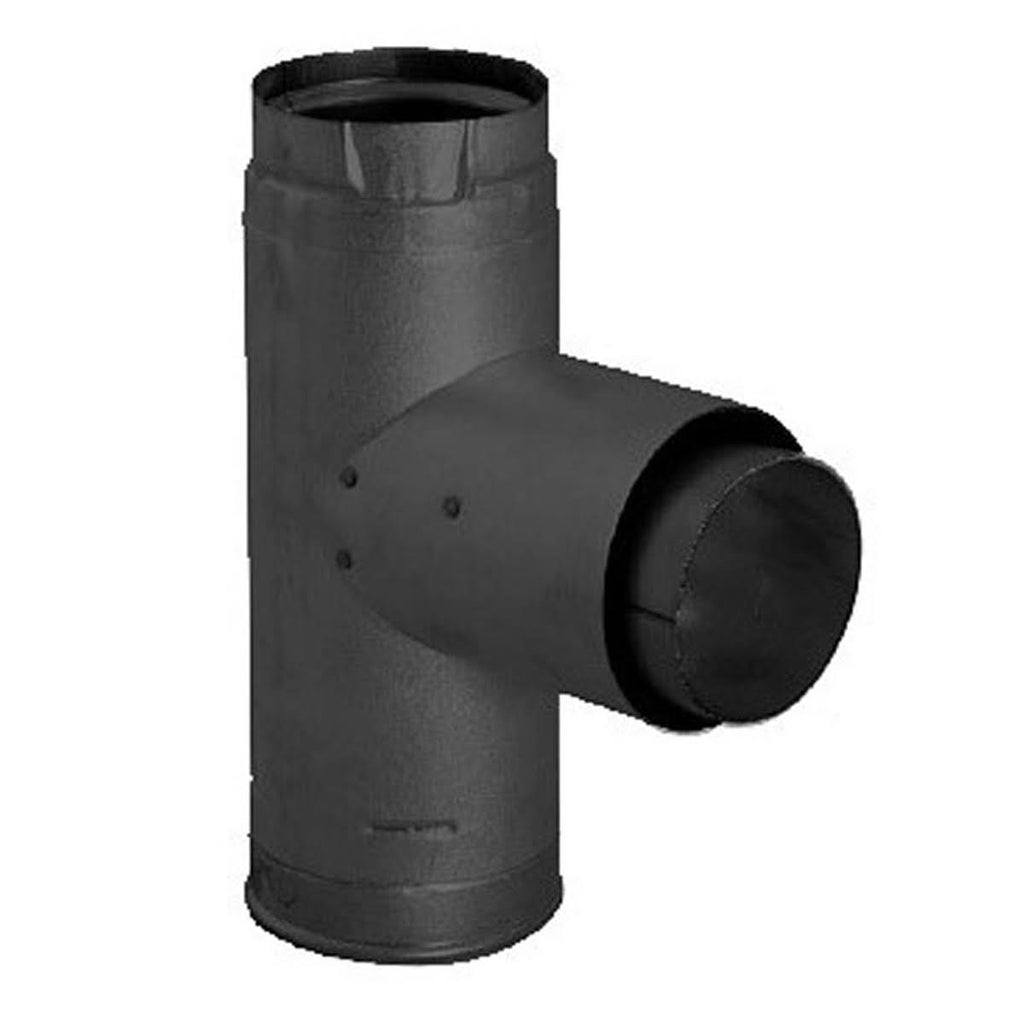 4 inch PelletVent Pro Adaptor Tee Black F35509