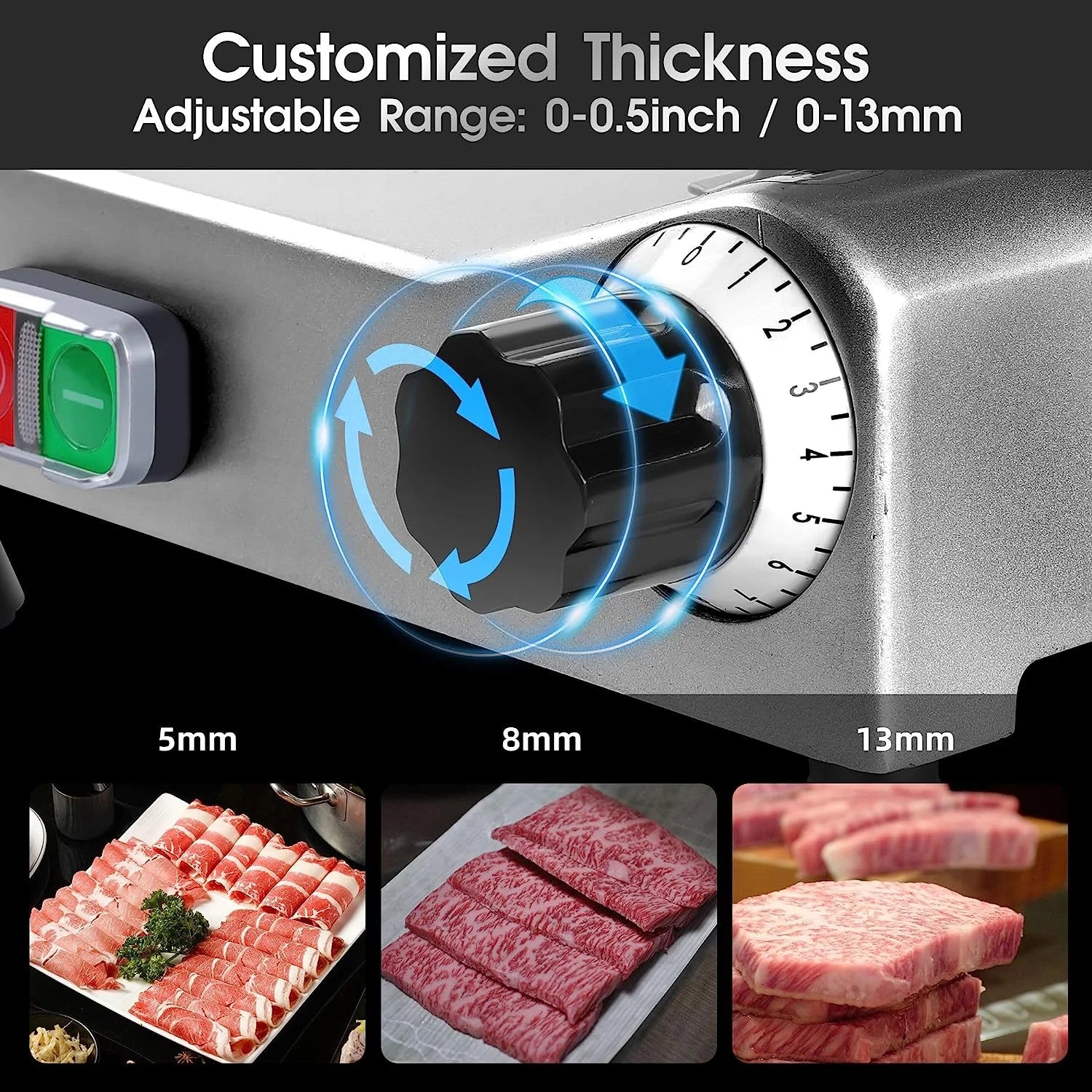 Commercial Meat Slicer 10 inch 240W Chromium-Plated Steel Blade I736