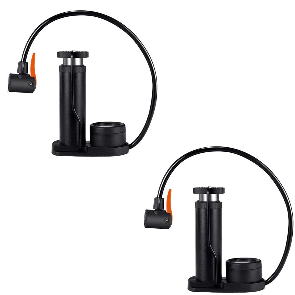 Mini Portable Bicycle Foot Pump with Pressure Gauge C606769