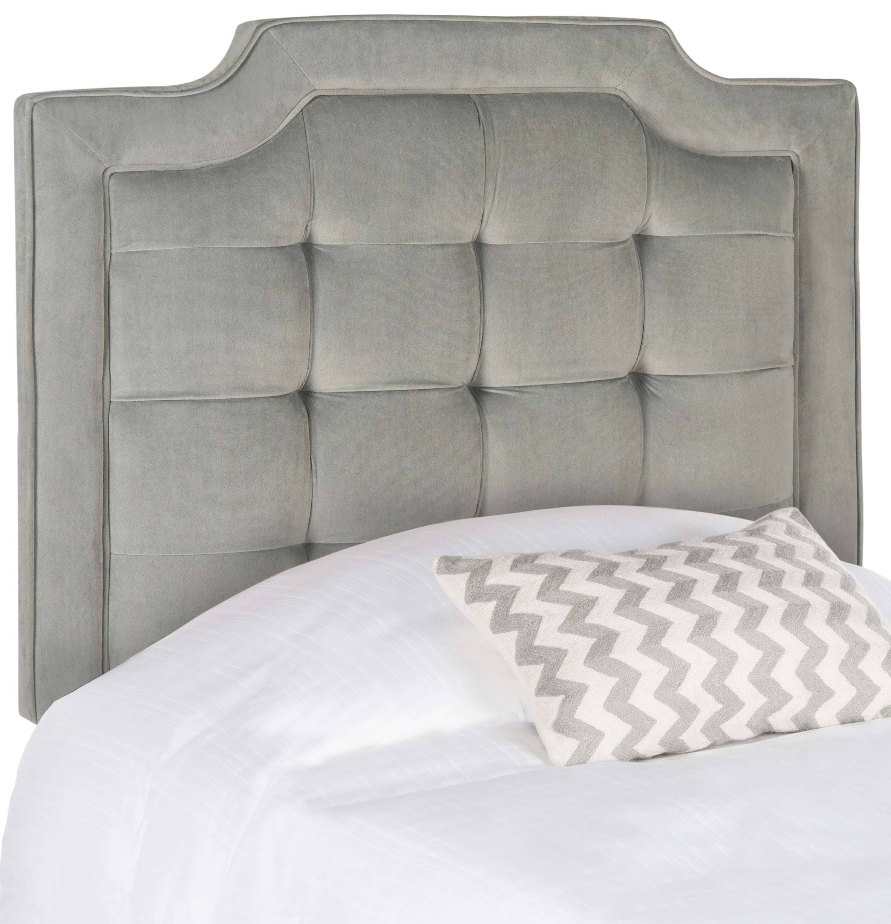 Pewter Twin Tufted Velvet Headboard D349906