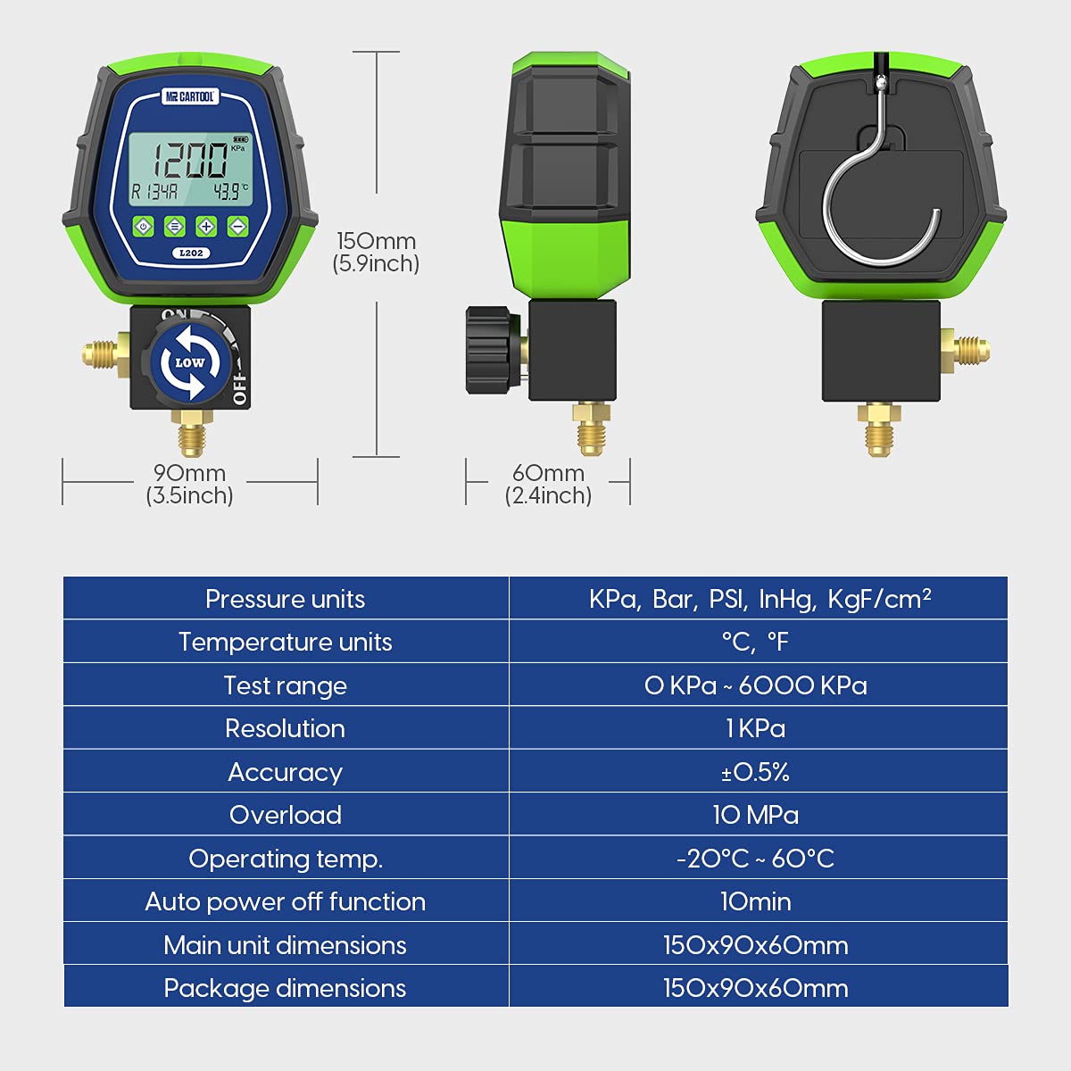 Digital Manifold Gauge Set for HVAC Systems C7450