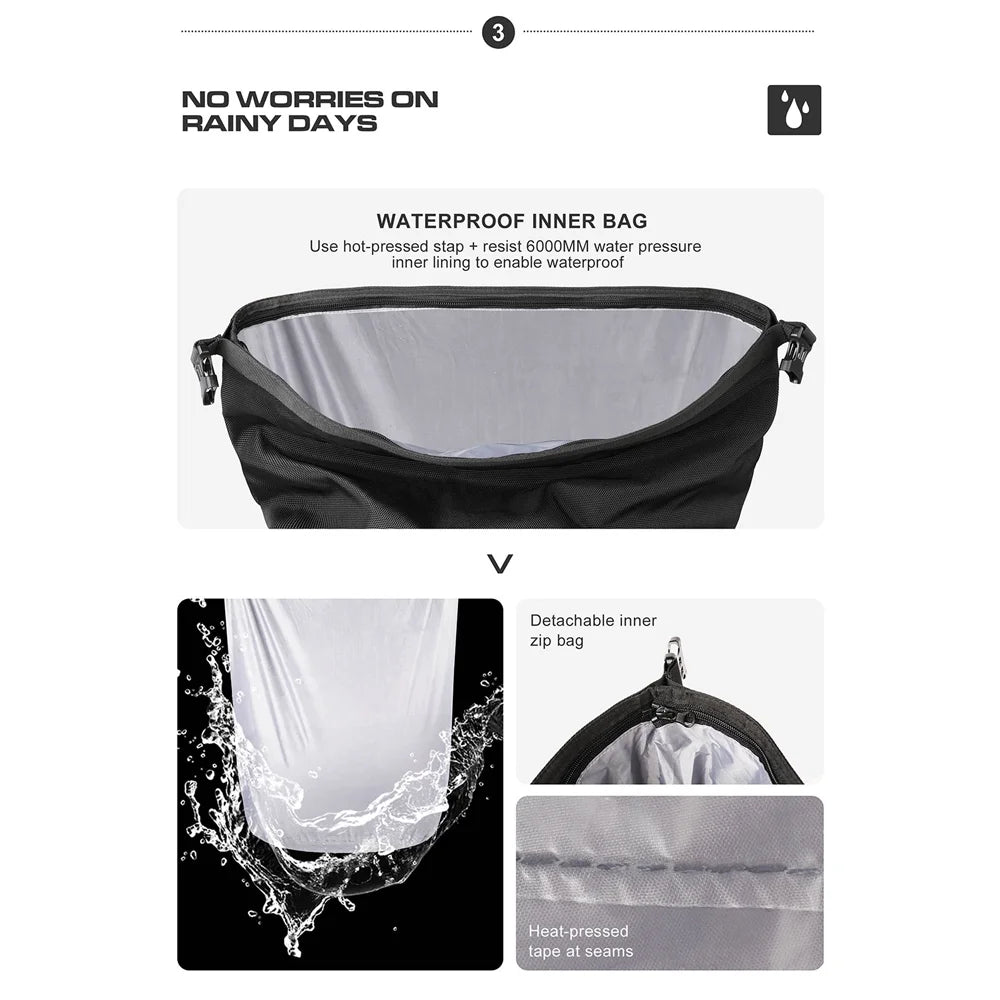 Polyester Motorcycle Side Saddle Bag 20L with Removable Waterproof Inner Bag Z397