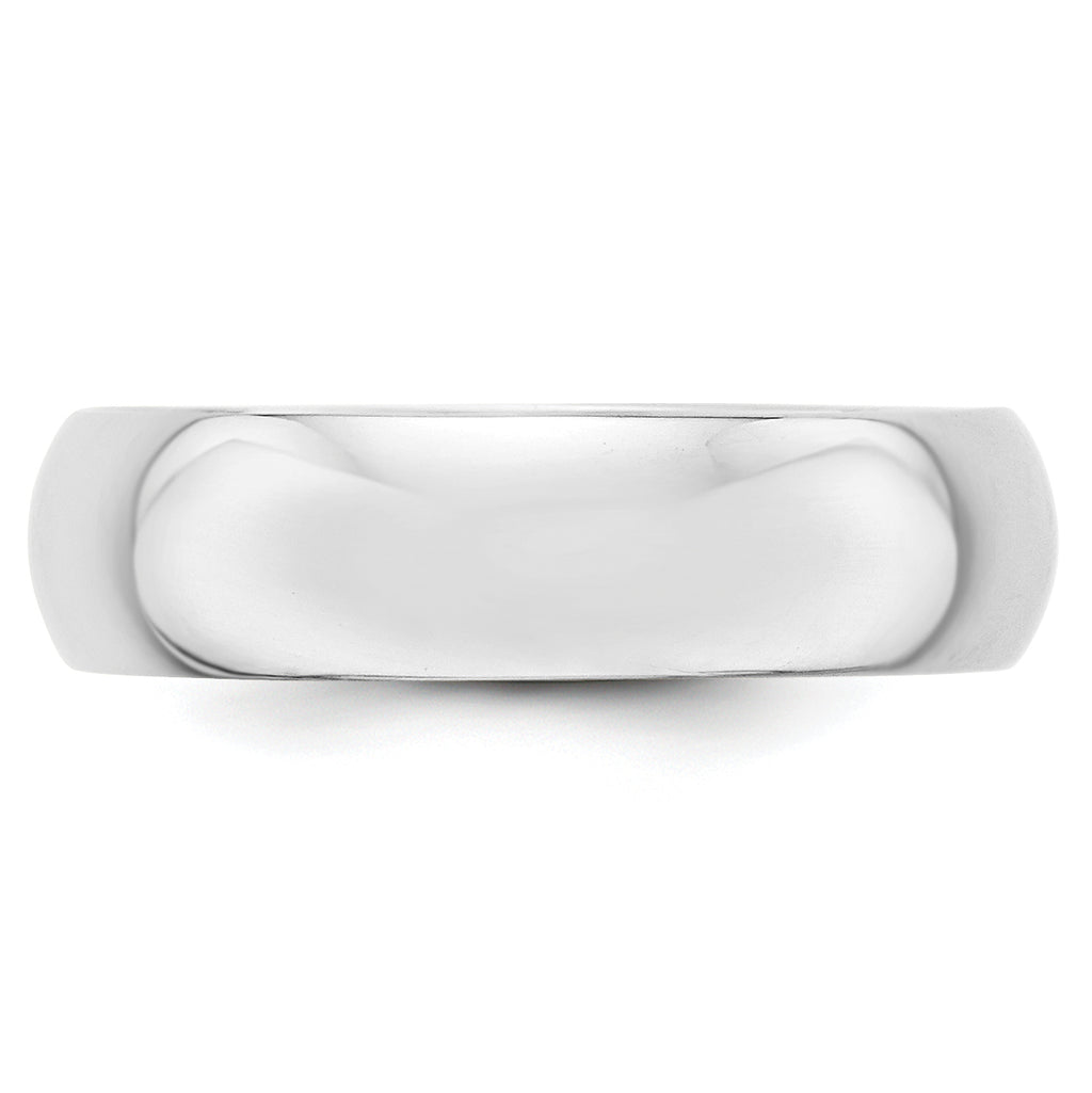 18K Yellow Gold White Gold 6mm Half-Round Wedding Band Ring Size 6.5 A2721