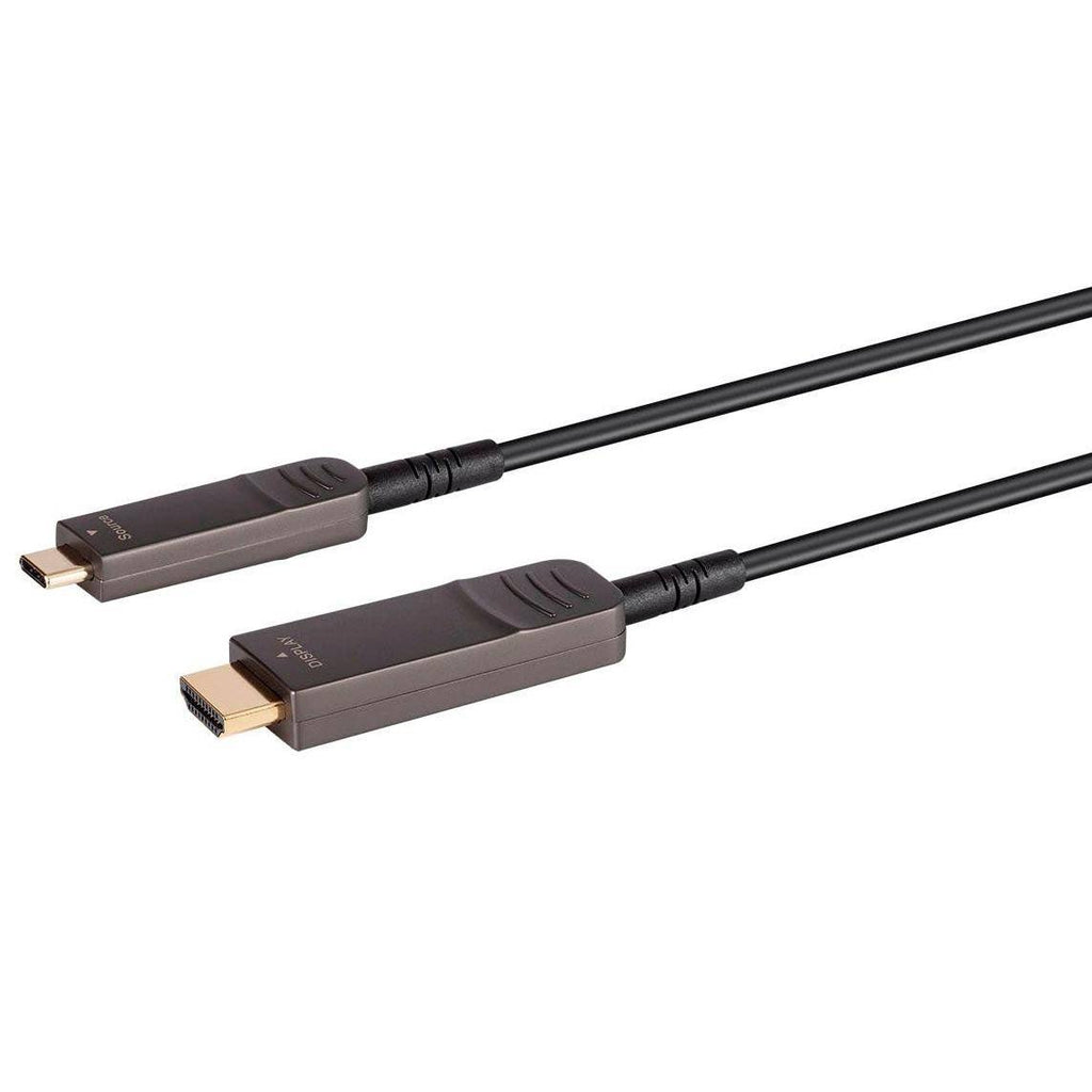 USB 3.1 Type-C to HDMI Video Cable, 30 Feet, Black, 4K@60Hz, Fiber Optic, AOC, Gold Plate N393
